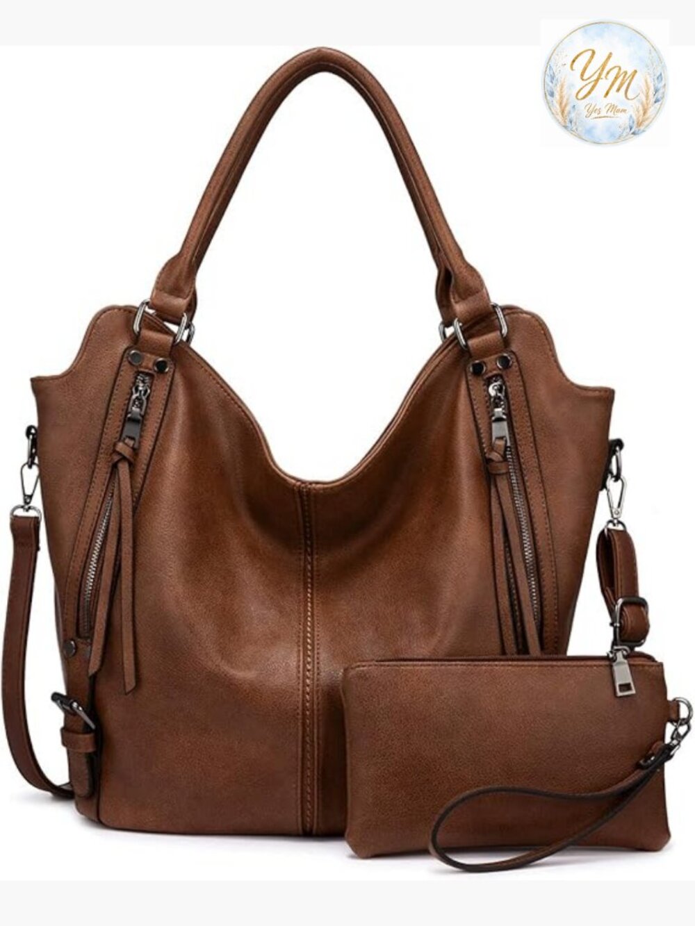 Large Hobo Shoulder Bag with Adjustable Strap